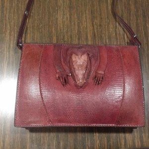 Genuine taxidermy lizard purse